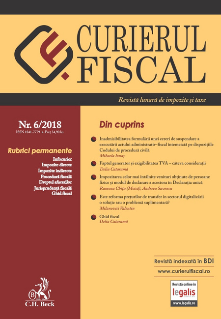 Curierul Fiscal - nr 6/2018 - coperta - Av. Ionas Mihaela